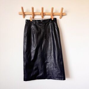 Viden Faux Leather Black Skirt